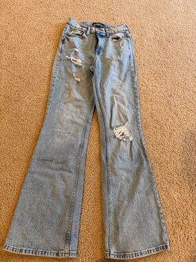 Aeropostale Light Blue Distressed Flare Jeans